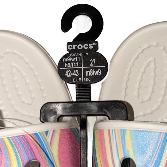 Crocs Unisex Sandals Mens Size 9 Womens Size 11 Tie Dye & Jibbitz 207248-928 New main image 12